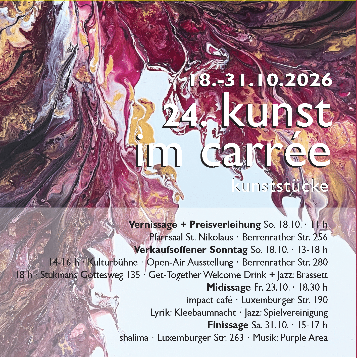 Einladung Kunst im carrée 2026